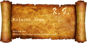 Kolozsi Irma névjegykártya